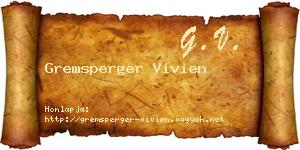 Gremsperger Vivien névjegykártya